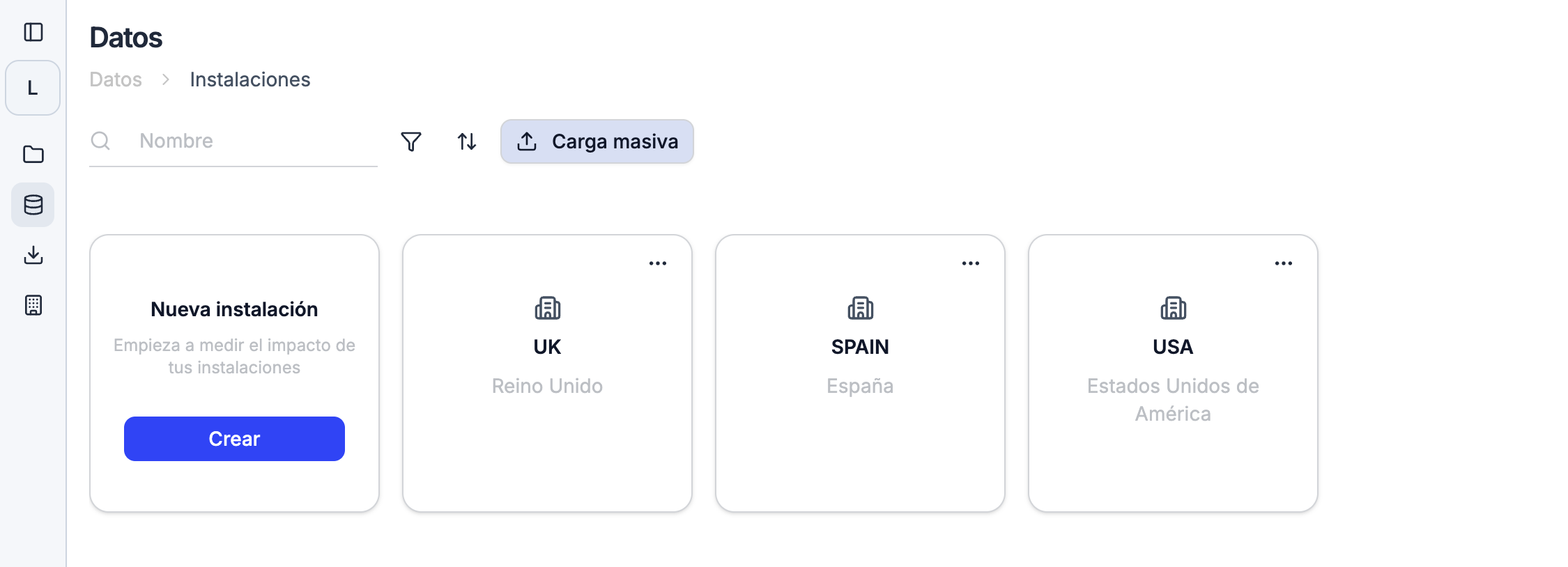 Carga masiva de consumos de instalaciones