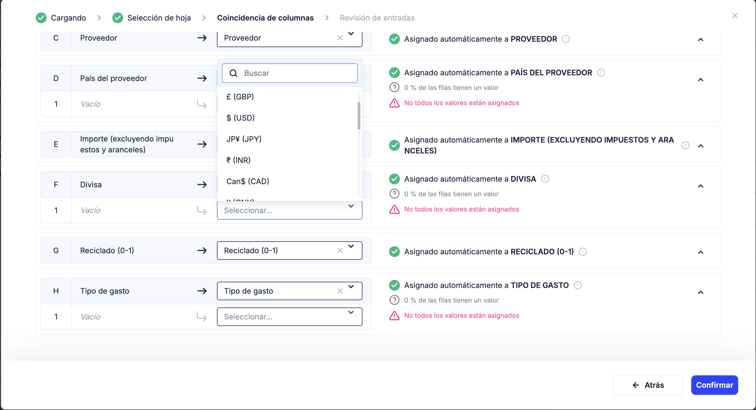 Compras en múltiples divisas