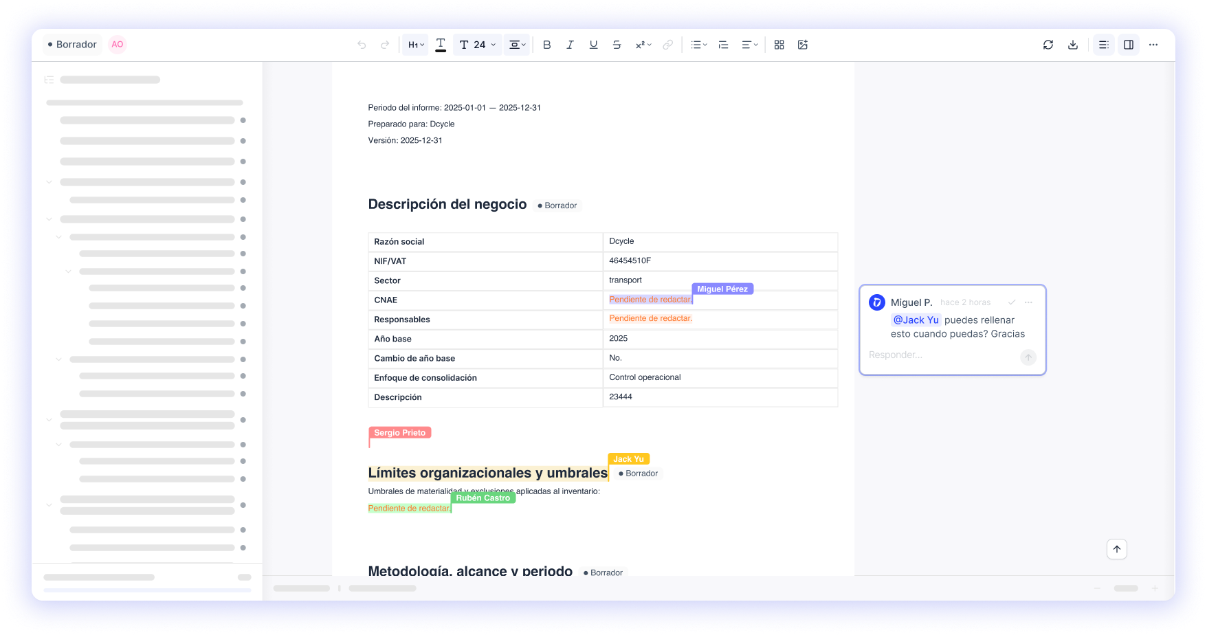 La colaboración en tiempo real en informes ya está aquí