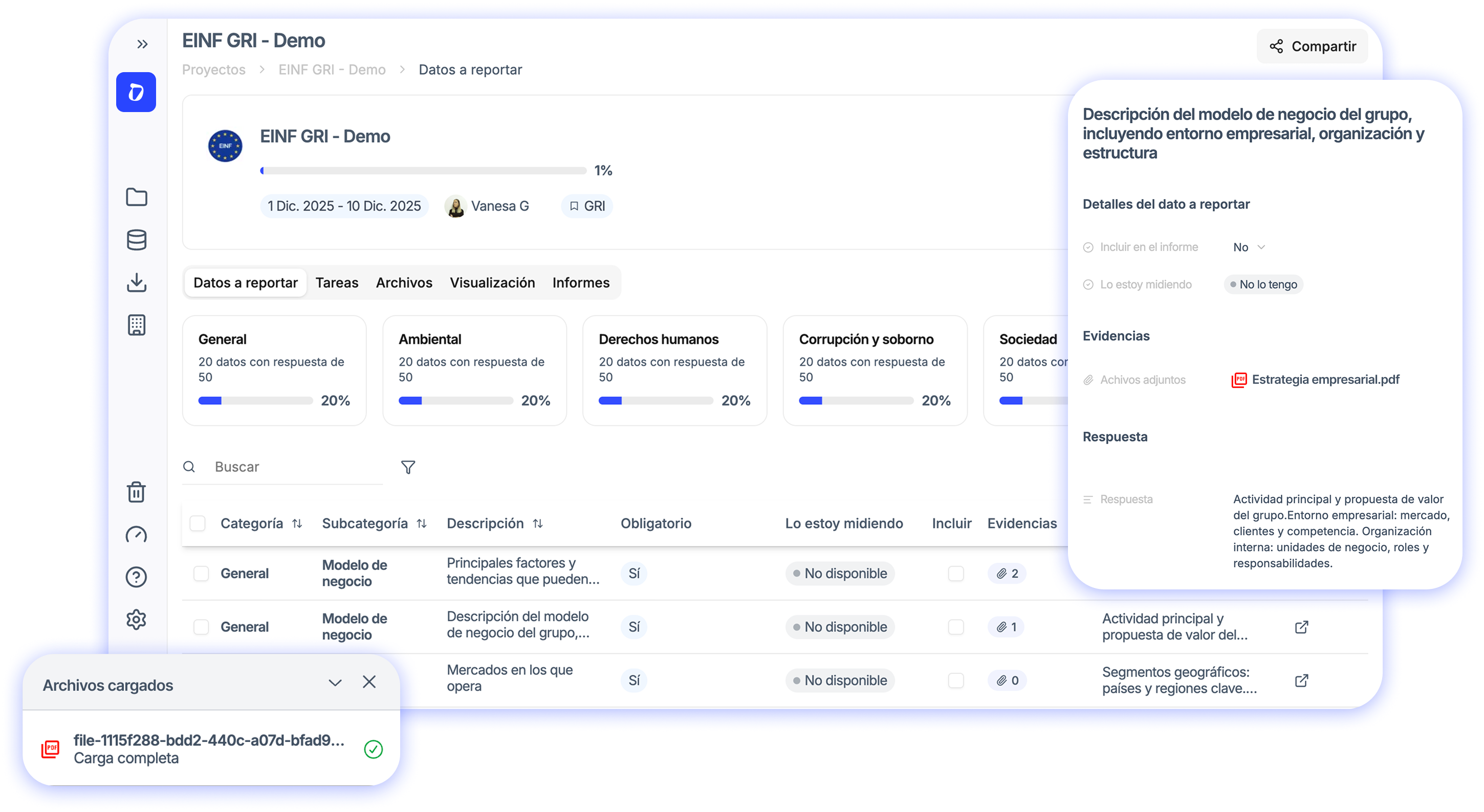 Proyectos EINF/GRI simplificados  —  archivos vinculados y