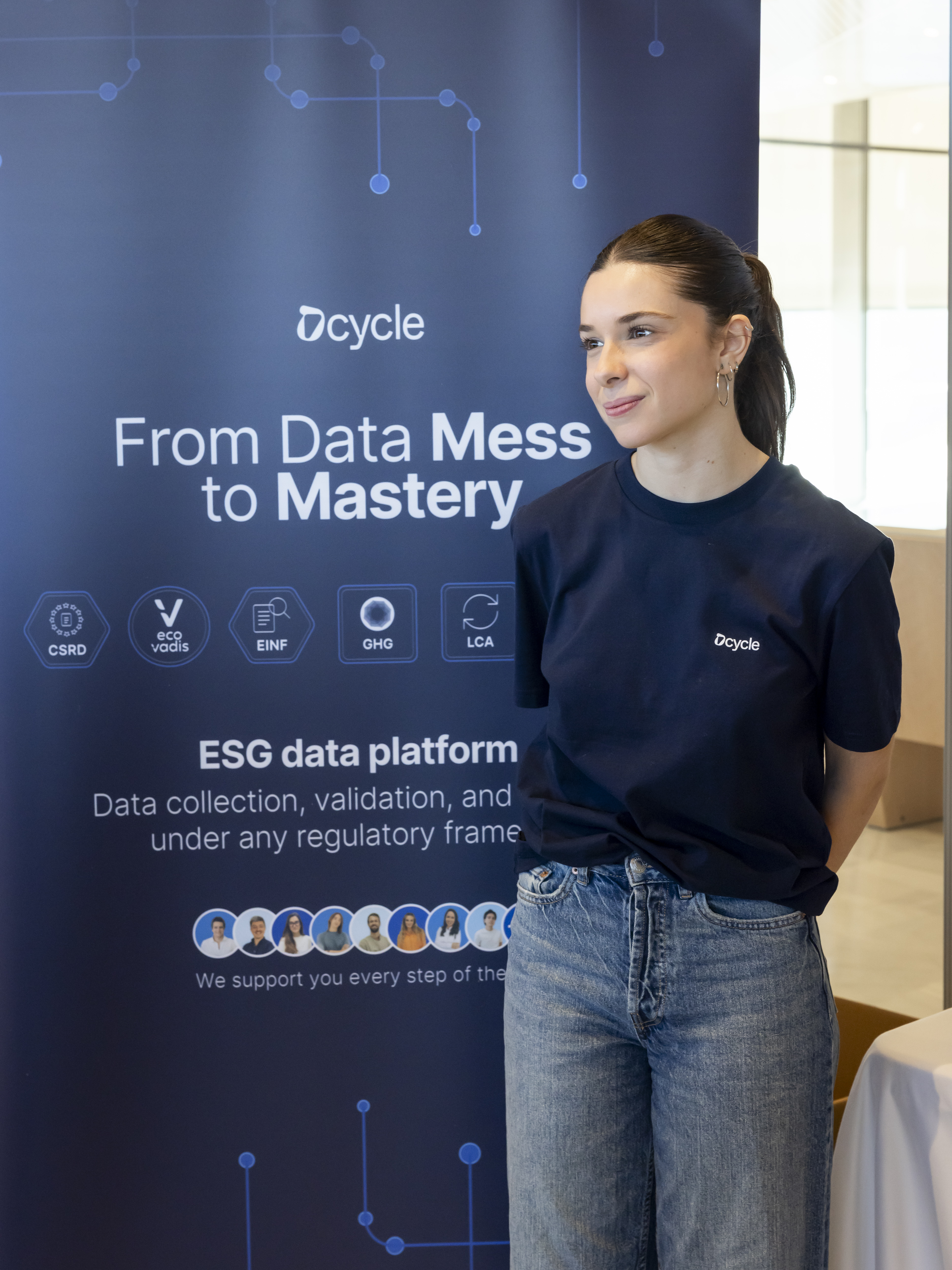 Dcycle team member at the From Data Mess to Mastery booth