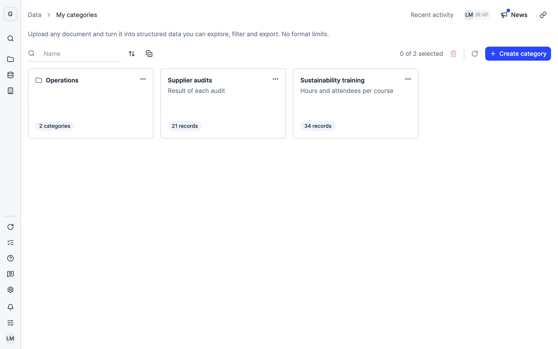 Your categories, next to Dcycle’s