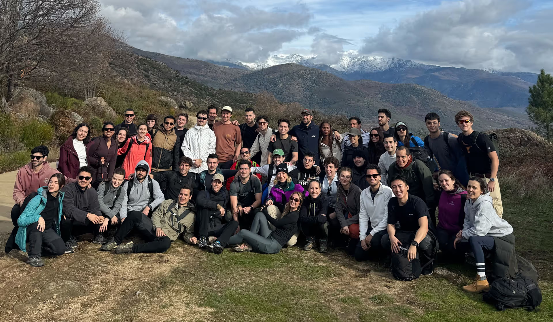 Team gathering outdoors